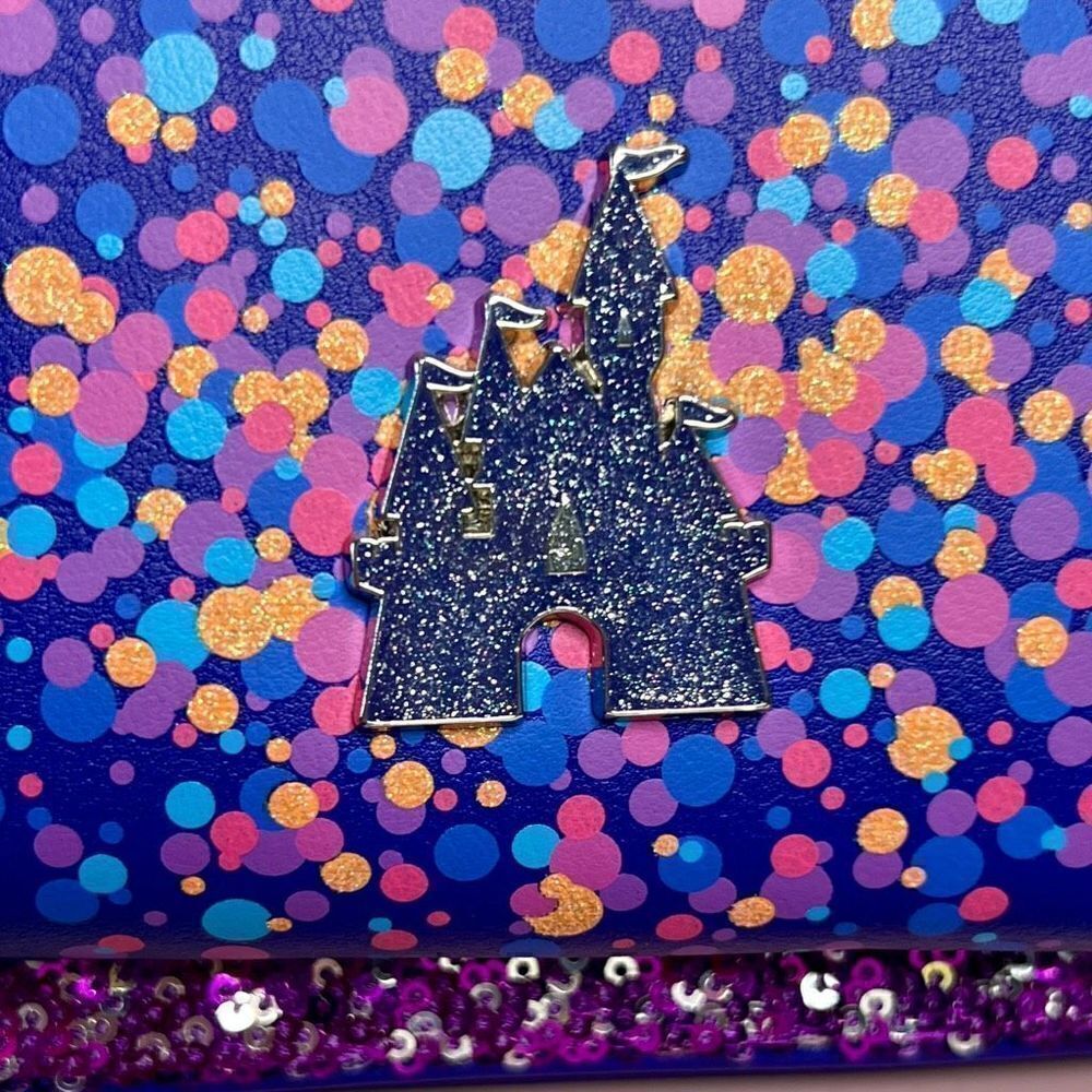 Purple & Silver Disney Parks Sequin Loungefly Mini Backpack & Ears NWT - Picture 6 of 13